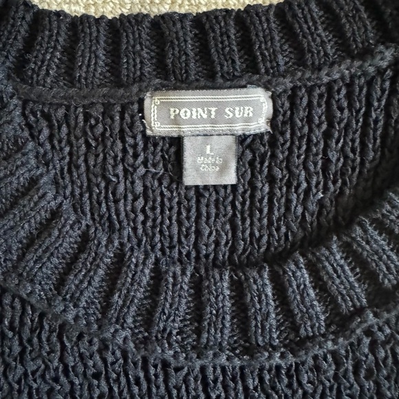 New J. Crew Point Sur Black Ribbed Halter Knit Tank Top 100% Cotton Sleeveless L - Picture 5 of 5